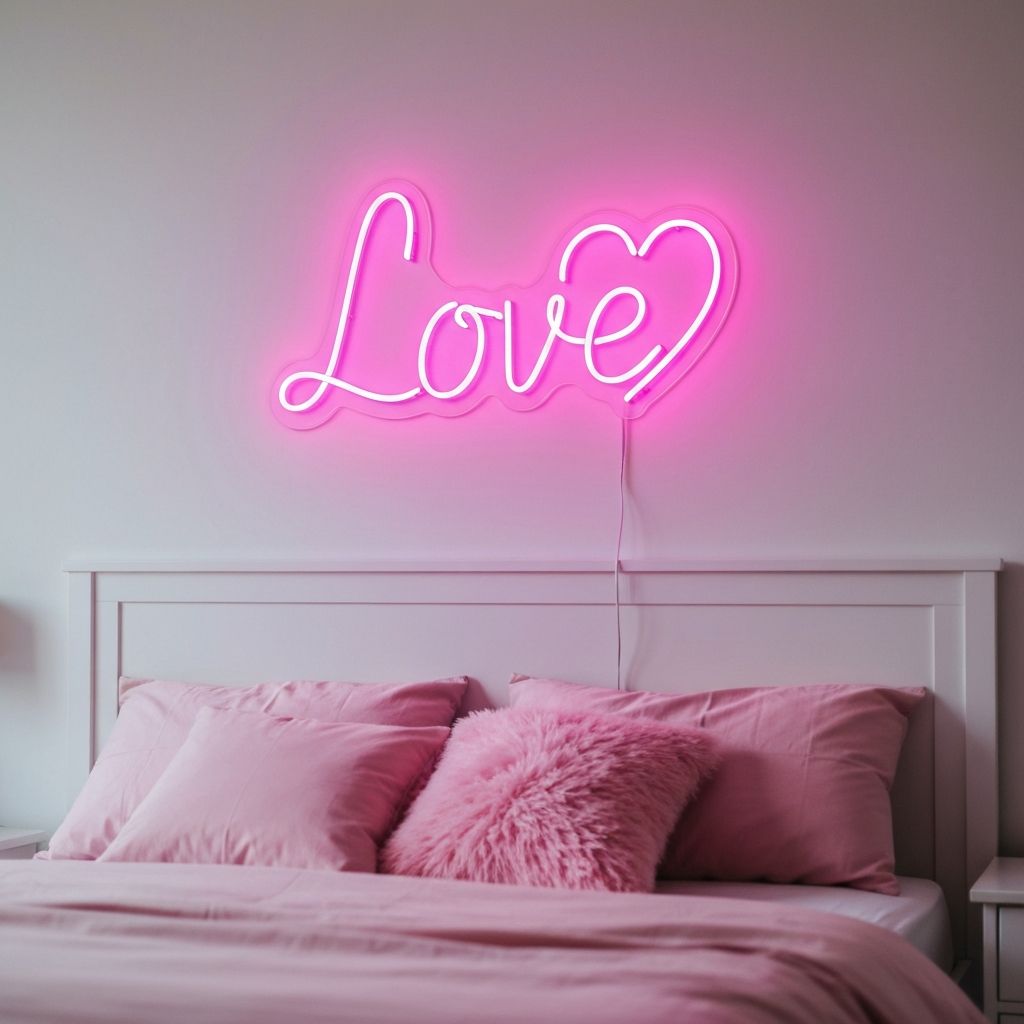 Love neon sign with heart