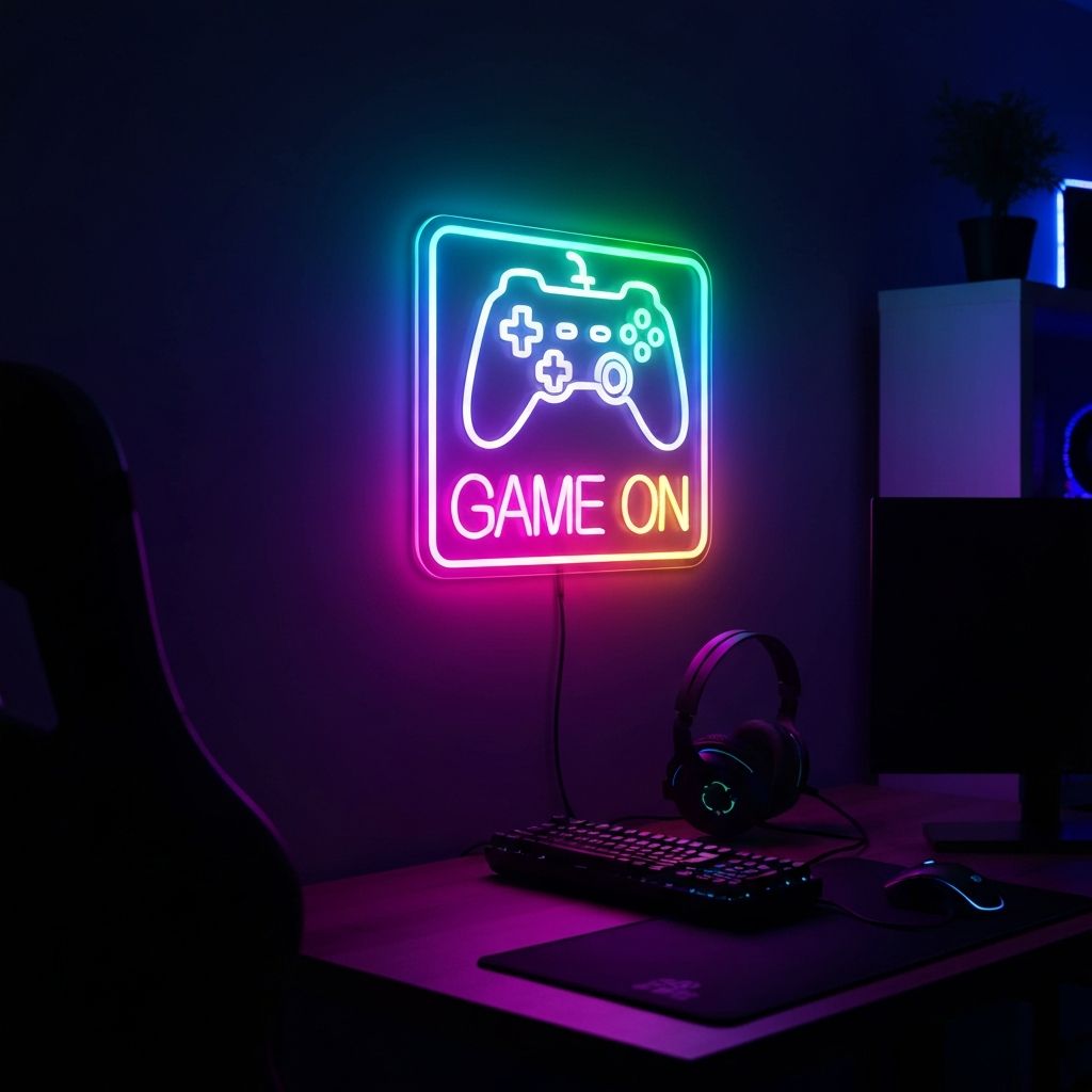 Gaming room neon sign